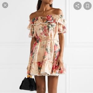 Zimmermann Floral Off the Shoulder Dress